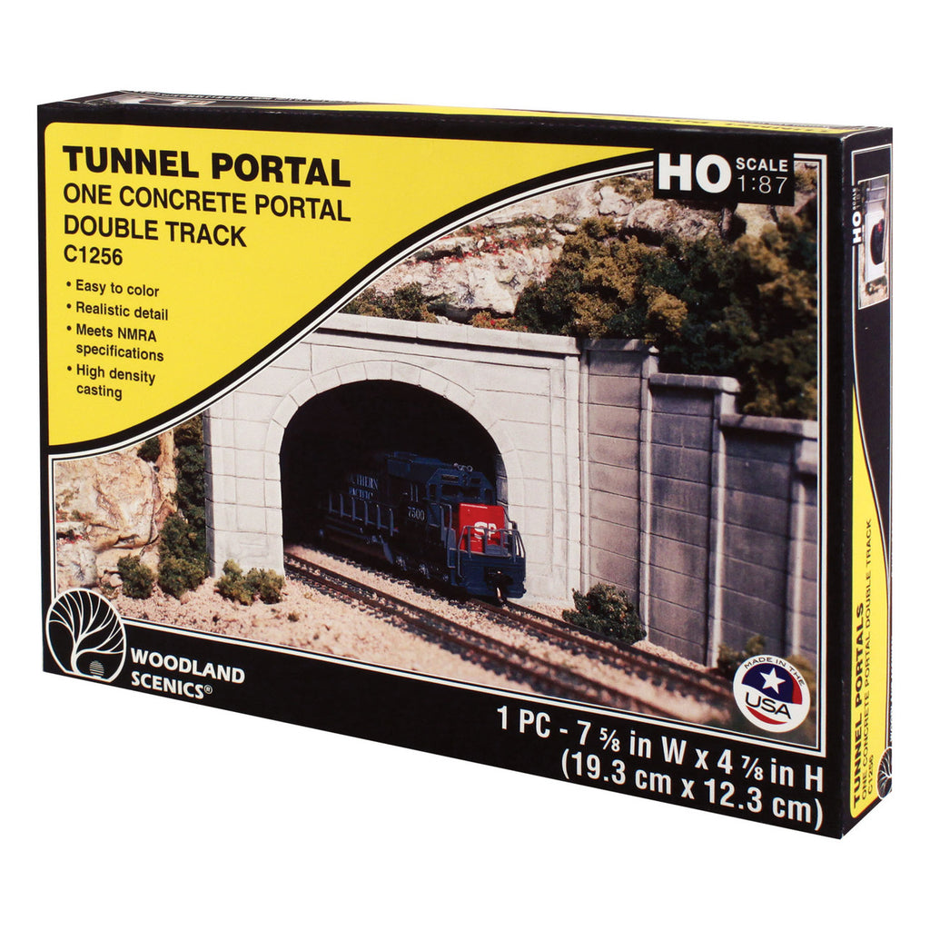 Woodland Scenics C1256 HO Double-Track Concrete Tunnel Portal Hydrocal Plaster Casting NIB