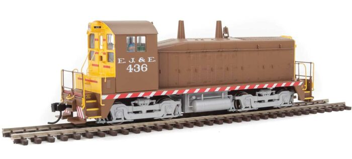 Walthers Mainline 910-20604 HO EMD NW2 Phase V Elgin, Joliet & Eastern EJ&E #436 Brown Yellow White Lettering Red/White Stripes DCC / ESU Sound DC NIB RTR