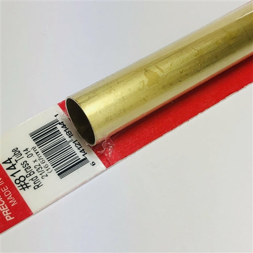 K&S Precision Metals #8144 Round Brass Tube 21/32" x 12" Carded NIB