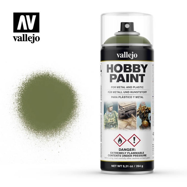 Vallejo 28027 Goblin Green Aerosol Spray Paint 400mL NIB