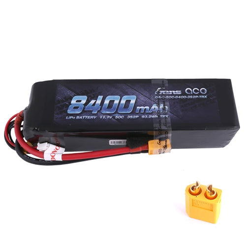 Gens Ace GEA84003S50X6 8400mAh 11.1V 50C 3S2P Lipo Battery Pack XT60T Plug