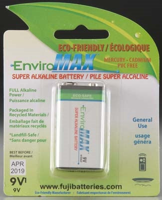 Fuji EnviroMAX 4600 Super Alkaline Battery 9 Volt Pkg of 1 NIB