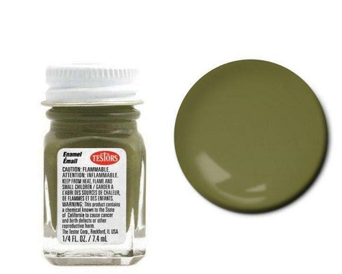 Testors 1165 Flat Olive Enamel Paint 1/4oz (7.4mL) NIB
