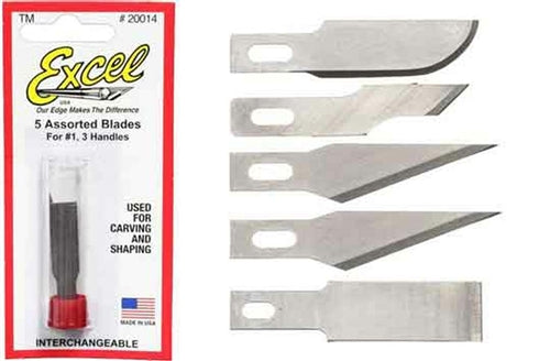 Excel 20014 Assorted Light Duty Replacement Blades Pkg of 5 NIB