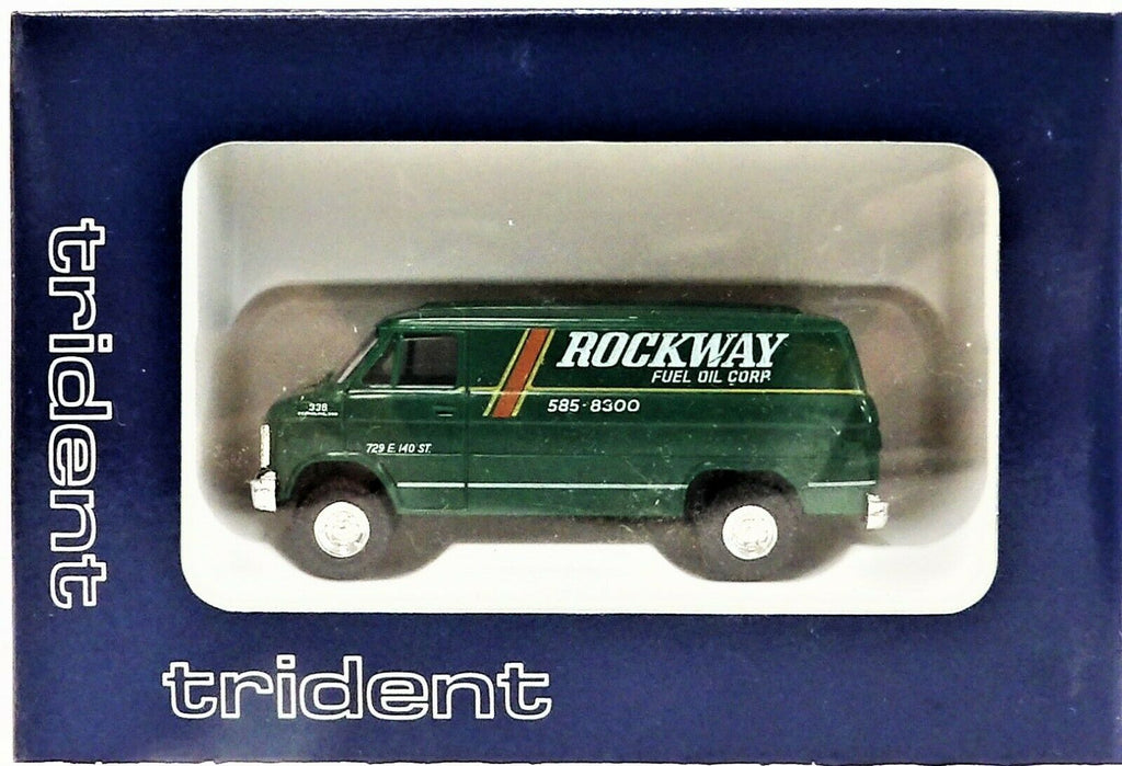 Trident Miniatures 90075 HO Chevrolet Van Rockway Fuel Oil Corp. Green Business Phone Number & Address Lettering NIB