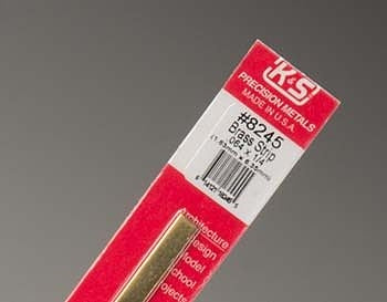 K&S Precision Metals #8245 Brass Strip 0.064" x 1/4" x 1' NIB