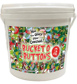 Grinch Bucket O Buttons