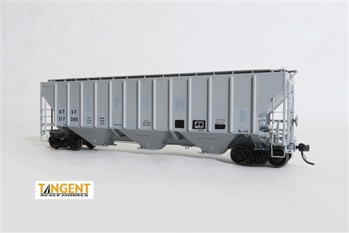 Tangent Scale Models 21020-01 HO Pullman-Standard PS-2 4427 "High Side" Covered Hopper TPW Re-Stencil Atchison, Topeka, Santa Fe ATSF #318185 Grey Black Lettering NIB RTR
