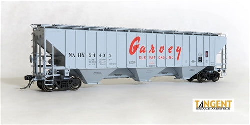 Tangent Scale Models 20041-02 HO PS4750 Covered Hopper Garvey Elevators, Inc. NAHX #54422 "Garvey Grain 12-73" Gray Red Lettering NIB RTR