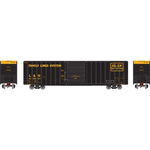 Athearn Ready To Roll ATH72755 HO 60' ICC Hi-Cube Boxcar Family Lines L&N #410257 Black Yellow Top End Caps/Lettering NIB RTR