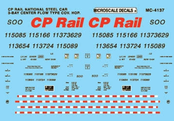 Microscale MC-4137 HO Canadian Pacific CPR CP Rail National Steel Car 3-Bay Centerflow Covered Hoppers 1994-1997 NIB