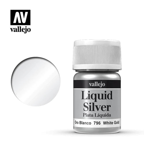 Vallejo 70796 Liquid Silver (Alcohol Based) White Gold 35ml NIB