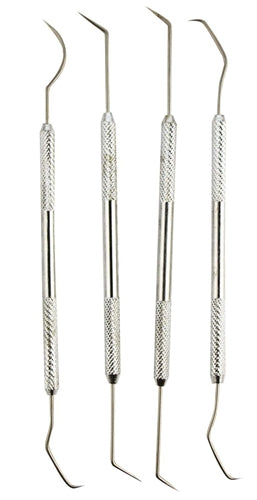 SE DD310C 4-Piece Double Ended Chrome Plated Pick Set
