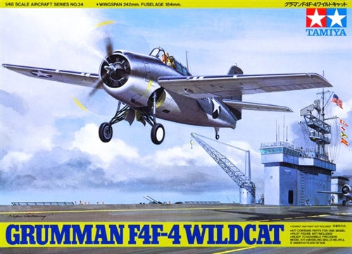 Tamiya 61034 Grumman F4F-4 Wildcat 1/48 Plastic Model Kit NIB
