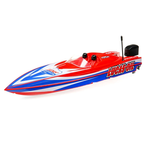 Pro Boat 08044T2 Lucas Oil 17" Power Boat Racer Self-Righting Deep-V RC Boat- Red RTR