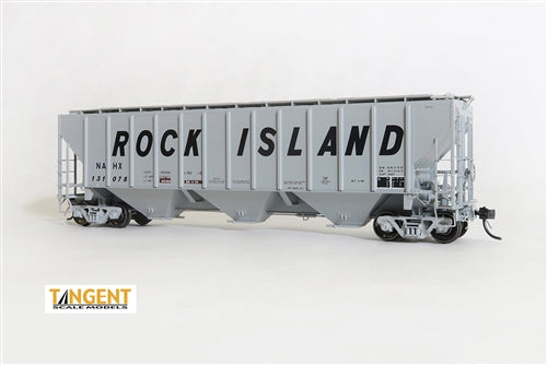 Tangent Scale Models 21016-01 HO Pullman-Standard PS-2 4427 "High Side" Covered Hopper Rock Island Re-Stencil 1980 Rock Island NAHX #131078 Grey Black Lettering NIB RTR