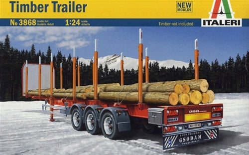 Italeri 3868 Timber Trailer 1/24 Plastic Model Kit NIB