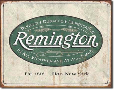 Desperate Enterprises 1413 Remington Weathered Logo Rectangular Tin Sign NEW