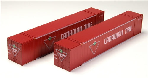 Con-Cor 0004-88010 HO 53' Sheet/Post Rivet Side Container Canadian Tire Set #1 CDAU #32538 #32692 Pkg of 2 Red White Green NIB