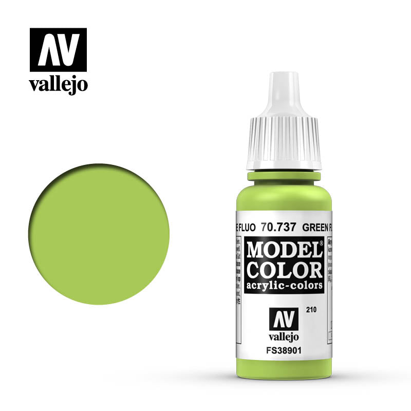 Vallejo 70737 Model Color Fluorescent Green Acrylic Paint 17mL NIB