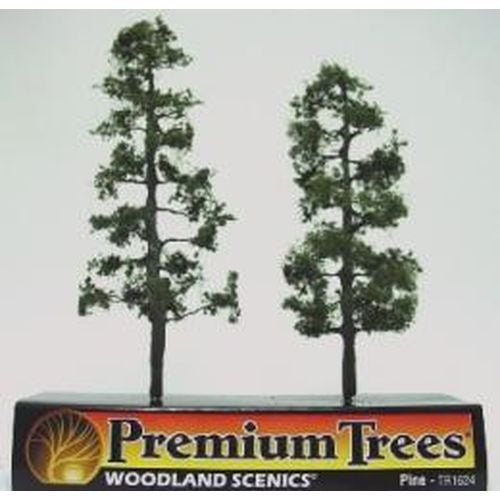 Woodland Scenics TR1624 Ready Made Premium Trees Pine 5-1/8 & 4-1/2" (13 & 11.4cm) 1 Each NIB