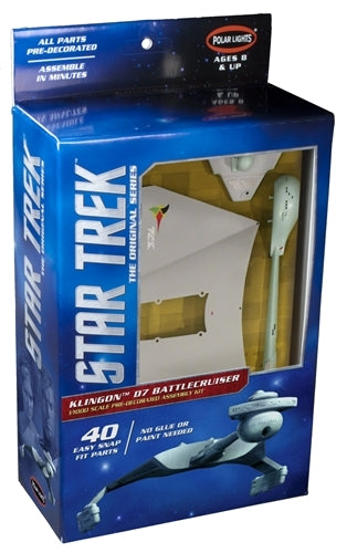 Polar Lights 937 Star Trek TOS Klingon D7 Pre-Decorated 1/1000 Plastic Model Snap Kit NIB
