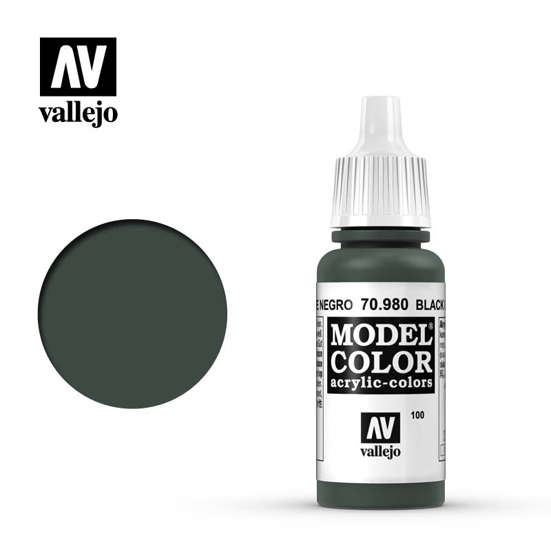 Vallejo 70980 Model Color Black Green Acrylic Paint 17mL NIB