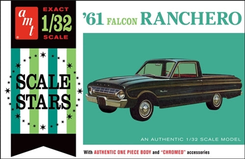 AMT AMT984 1961 Ford Ranchero Scale Stars 1/32 Plastic Model Kit (Level 2) NIB