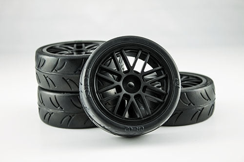 Gravity RC GRC124GTB USGT Pre Glued Tires (GT Wheel, Black) (4) NIB