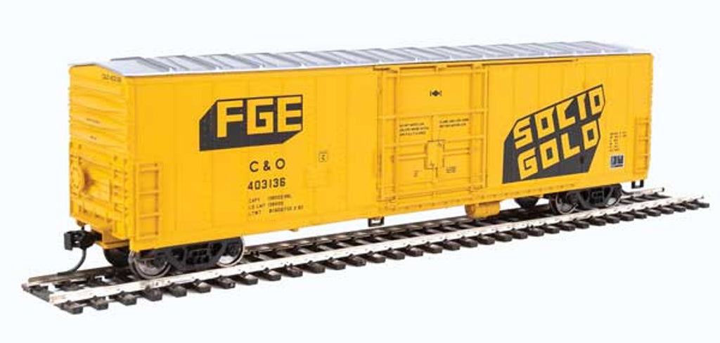 Walthers Mainline 910-2030 HO 50' FGE Insulated Boxcar Chesapeake & Ohio C&O #403136 Yellow Black FGE Solid Cold Scheme C&O Reporting Marks NIB RTR