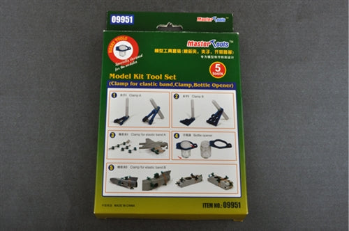 Master Tools 09951 Model Kit Tool Set (Clamp for Elastic Band, Clamp, Bottle Opener) NIB