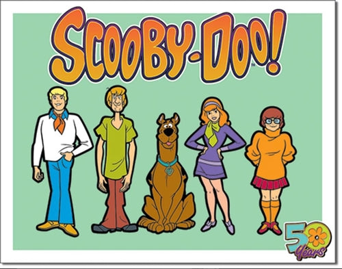 Desperate Enterprises 2339 Scooby Doo 50 Years Rectangular Tin Sign NEW