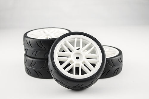 Gravity RC GRC124GTW USGT Pre Glued Tires (GT Wheel, White) (4) NIB
