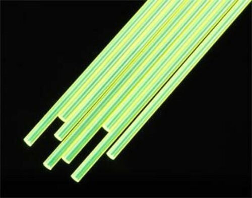 Plastruct 90262 Fluorescent Acrylic Rods Green 3/32 x 10" (.24 x 25.4cm) Long Pkg of 8 NIB