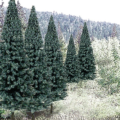 Woodland Scenics TR1587 HO Ready Made Trees Blue Spruce Tree Value Pack 2 - 4" (5.1 - 10.2cm) pkg(18) NIB