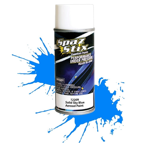 Spaz Stix 12209 Solid Sky Blue Aerosol Paint, 3.5oz Can