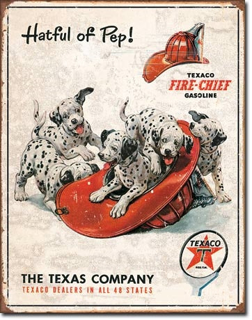 Desperate Enterprises 1928 Texaco Fire-Chief Gasoline Rectangular Tin Sign NEW