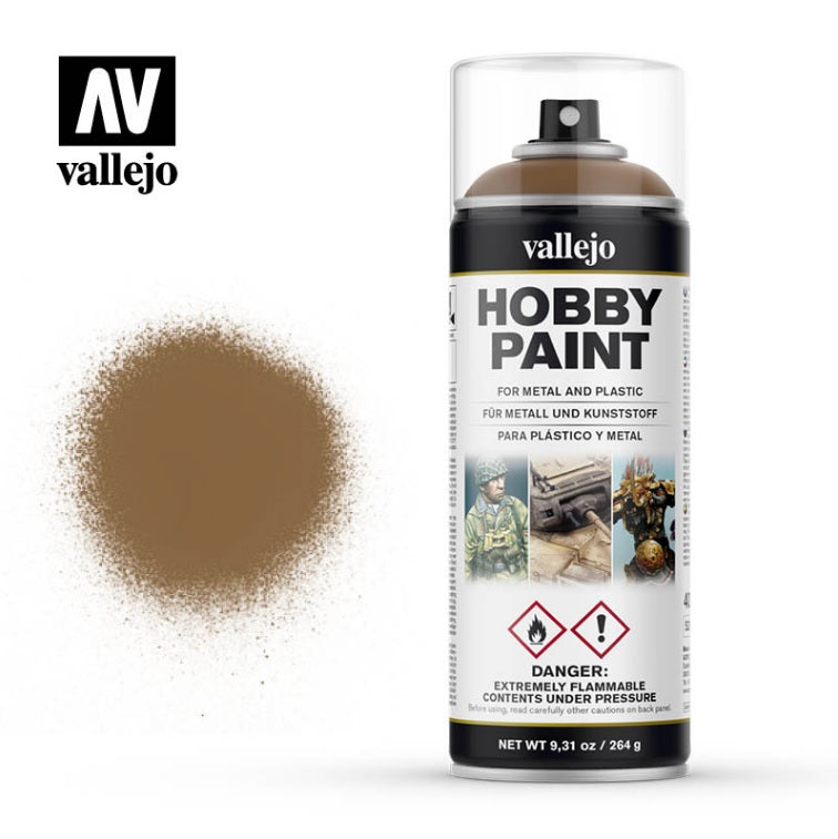 Vallejo 28014 Leather Brown Aerosol Spray Paint 400mL NIB