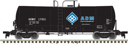 Atlas Master Line 20004988 HO Trinity 17,600-Gallon Corn Syrup Tank Car Archer-Daniels-Midland #17592 Black Blue White Molecule Logo NIB RTR