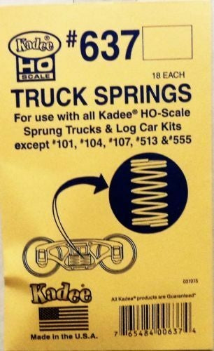 Kadee 637 HO Truck Springs For Use w/ Kadee HO Sprung Trucks & Log Car Kits Pkg of 18 NIB