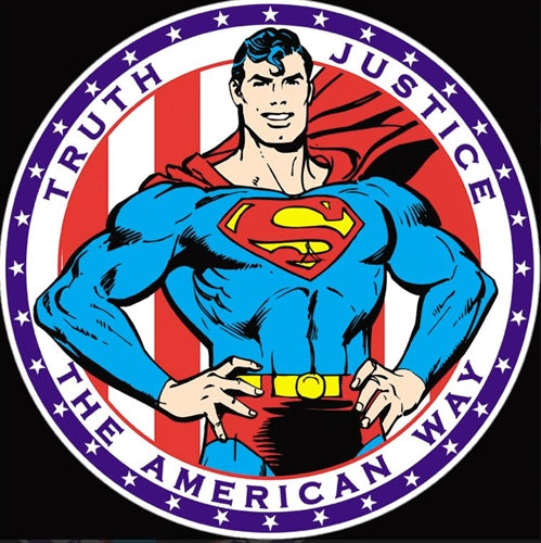 Desperate Enterprises 2335 Superman American Way Circular Tin Sign NEW