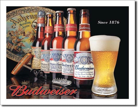 Desperate Enterprises 1155 Budweiser Since 1876 Rectangular Tin Sign NEW