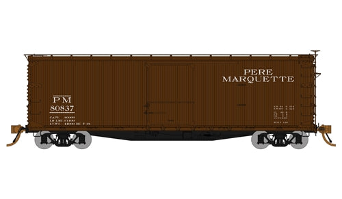 Rapido 130109-4 HO USRA 40' Double-Sheathed Wood Boxcar Pere Marquette PM #81725 Boxcar Red White Lettering KC Brakes NIB RTR