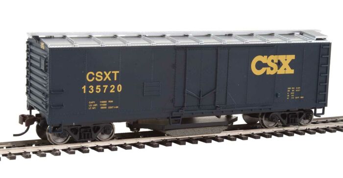 Walthers Trainline 931-1754 HO 40' Plug-Door Track Cleaning Boxcar CSX Transportation CSXT #135720 Blue White NIB RTR