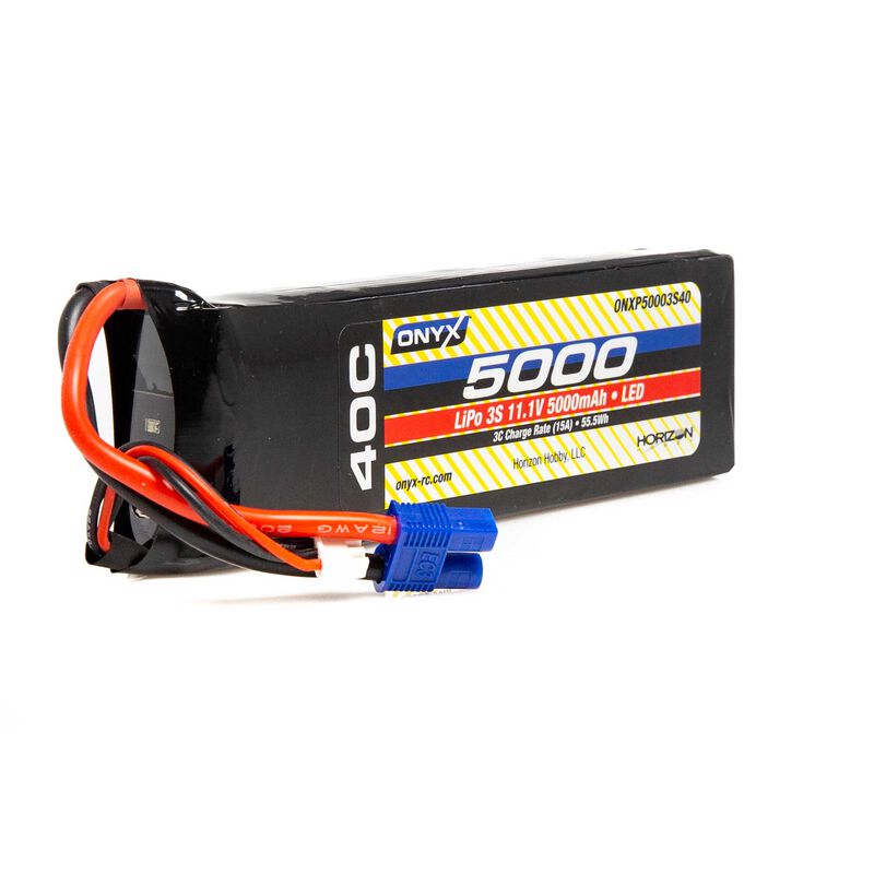 Onyx 11.1V 5000mAh 3S 40C LiPo Battery: EC3