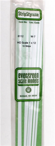 Evergreen Scale Models 8112 Styrene Strip .011 x .135" (0.28 x 3.43mm) 10 strips NIB
