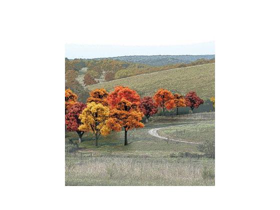 Woodland Scenics TR1575 HO Ready Made Trees Fall Colors Deciduous Tree Pack 3/4 to 2" (1.9 to 5.1cm) Pkg of 38 NIB