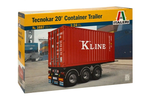 Italeri 3887 Tecnokar 20' Container Trailer 1/24 Plastic Model Kit NIB