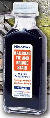 Micro-Mark 83760 Railroad Tie And Bridge Stain Gray/Brown 3-1/2 fl. oz. NIB