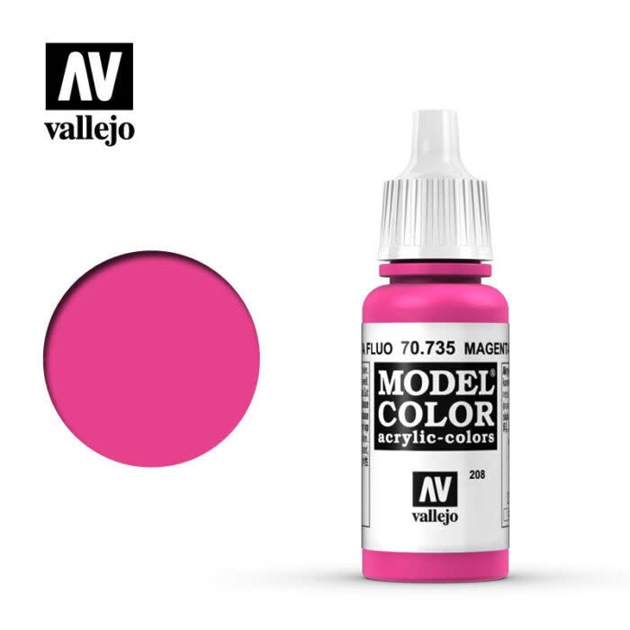 Vallejo 70735 Model Color Fluorescent Magenta Acrylic Paint 17mL NIB